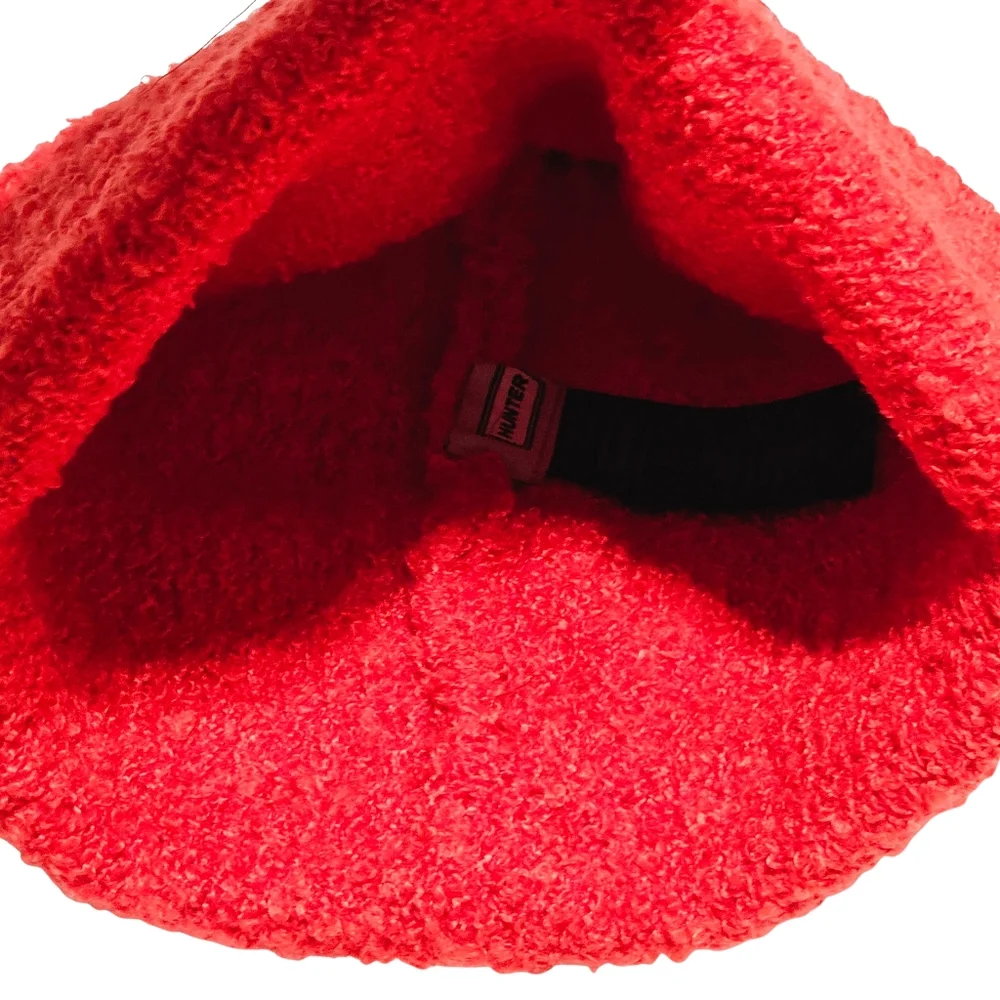 Hunter Hat Beanie Red Texture Cuffed Knit Logo Outdoor Cottagecore Christmas